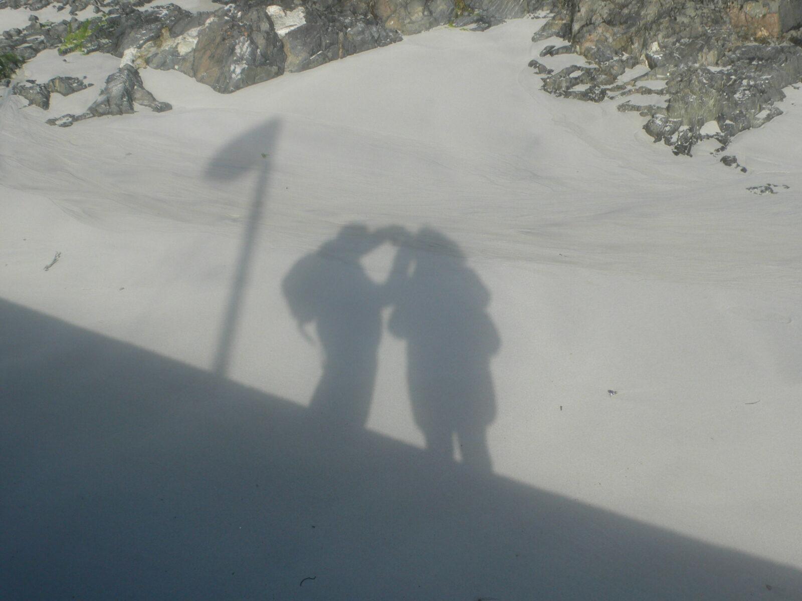 Shadows in sandy beach